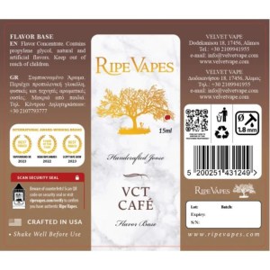 Ripe Vapes VCT Cafe 15ml to 60ml Flavor